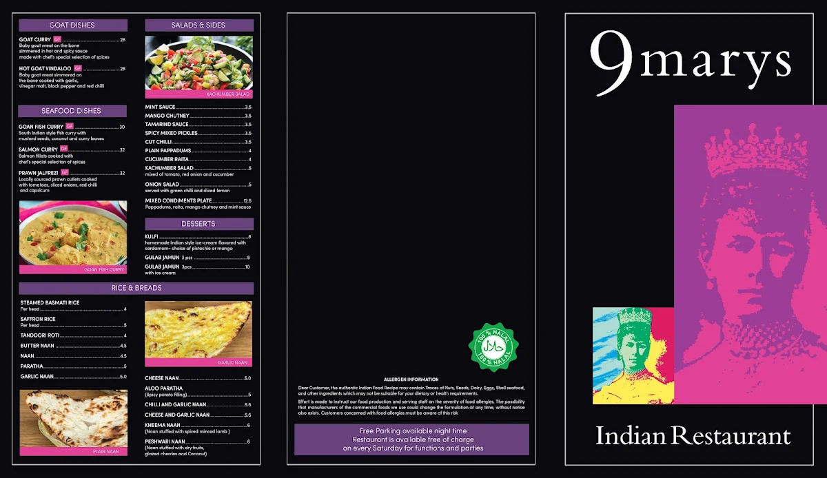 Menu, Nine Marys