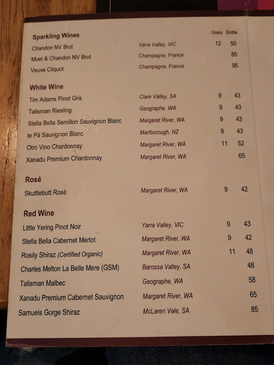Menu, Nine Marys