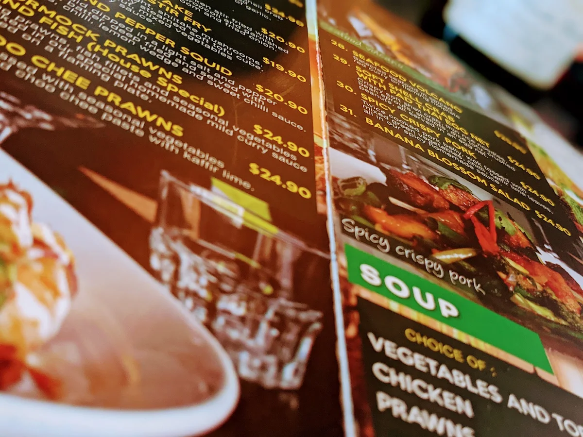 Menu, Thai Khaen Khoon Restaurant