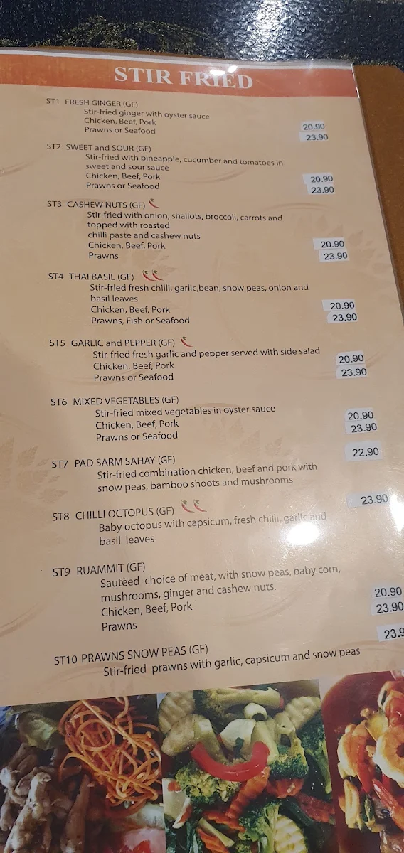 Menu, Lakeside Thai Cuisine