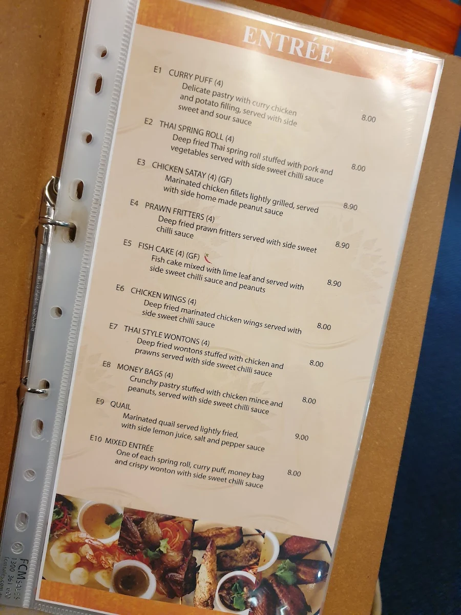 Menu, Lakeside Thai Cuisine