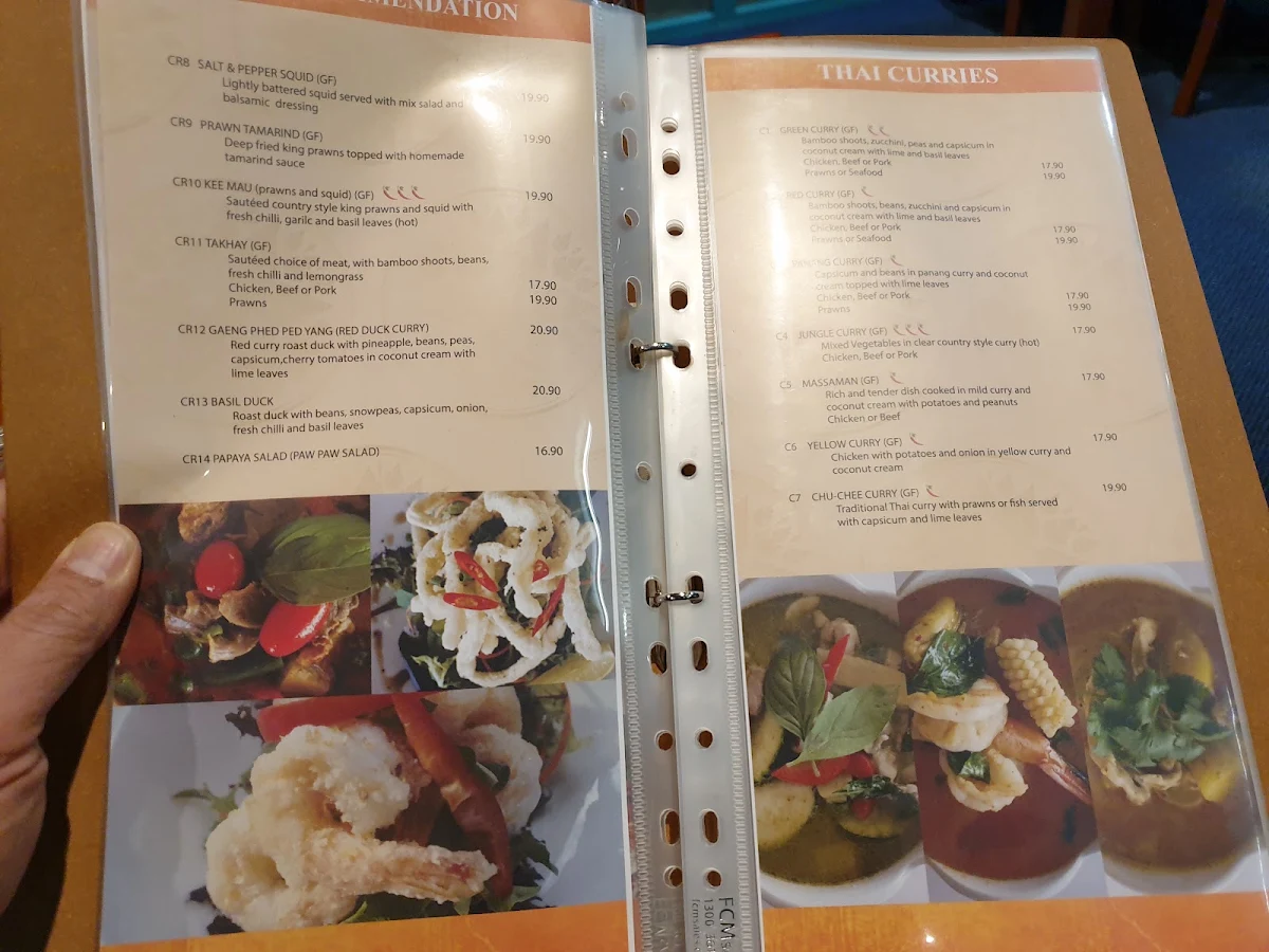 Menu, Lakeside Thai Cuisine