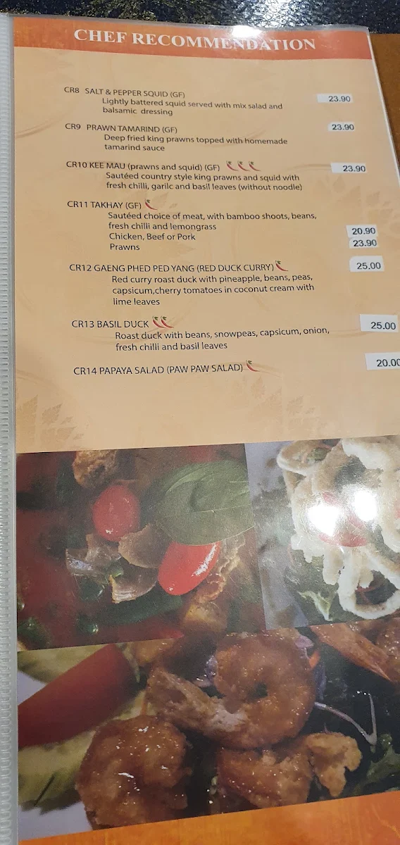 Menu, Lakeside Thai Cuisine