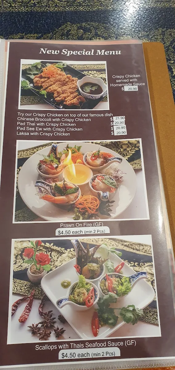 Menu, Lakeside Thai Cuisine