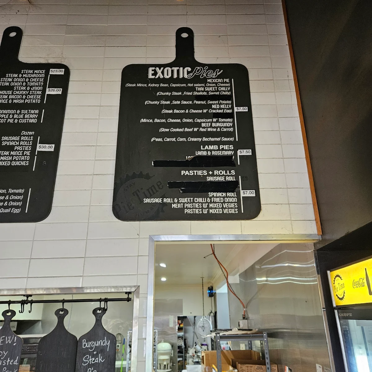 Menu, Pie Time