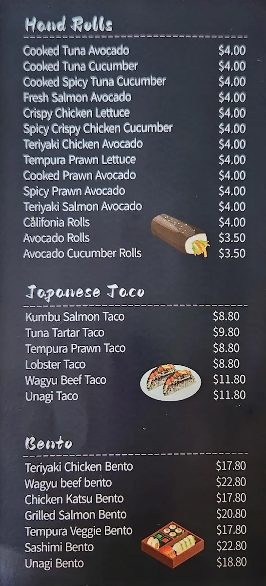 Menu, Sakura Izakaya