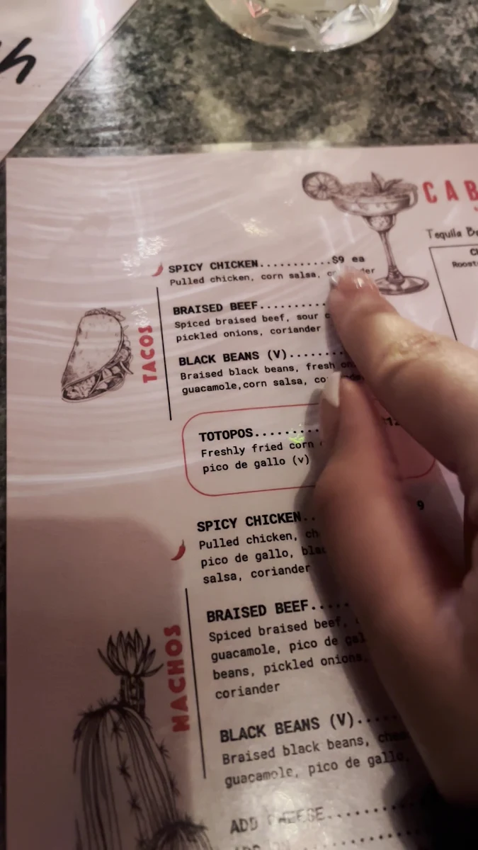 Menu, Caballitos