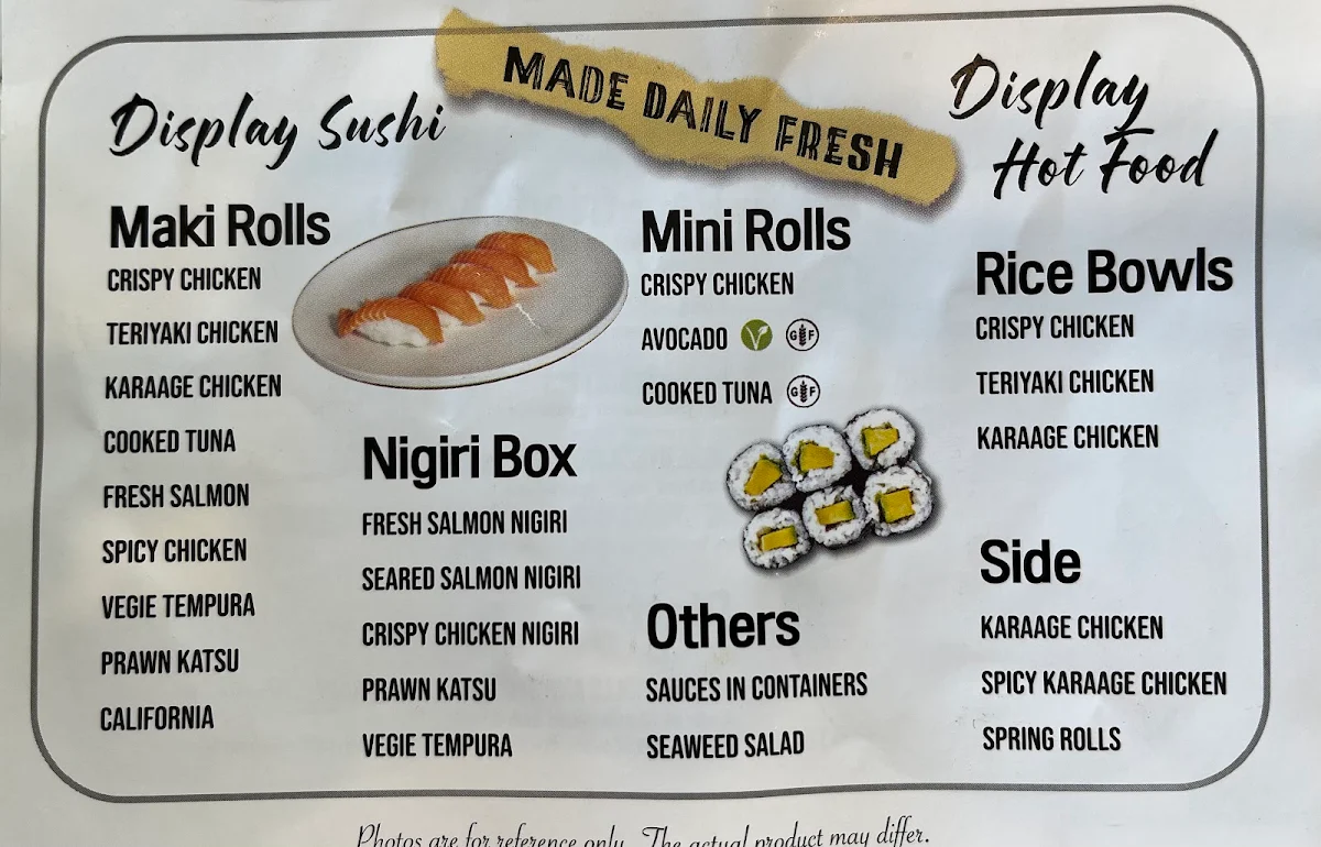 Menu, Sushi Ari Sunshine Plaza