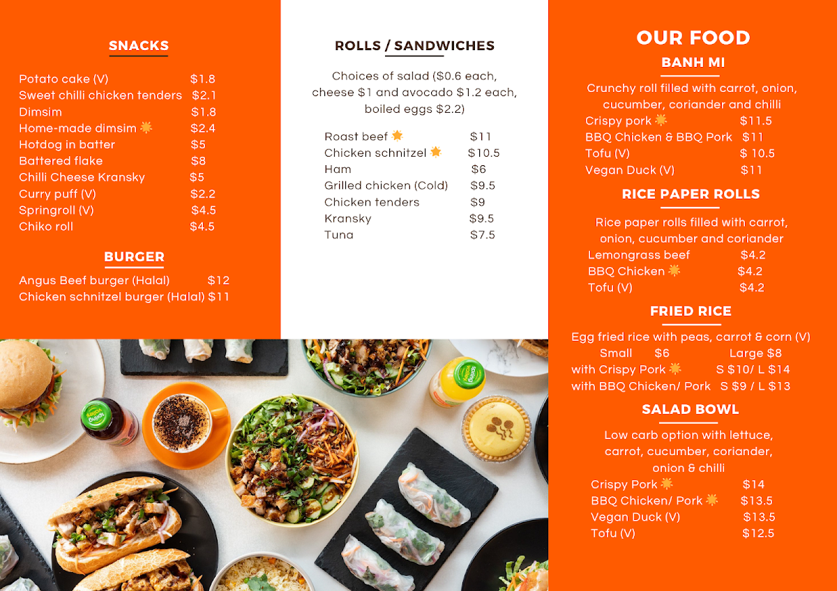 Menu, Workers Hub Cafe