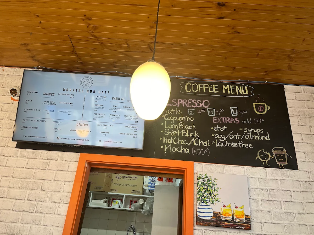 Menu, Workers Hub Cafe