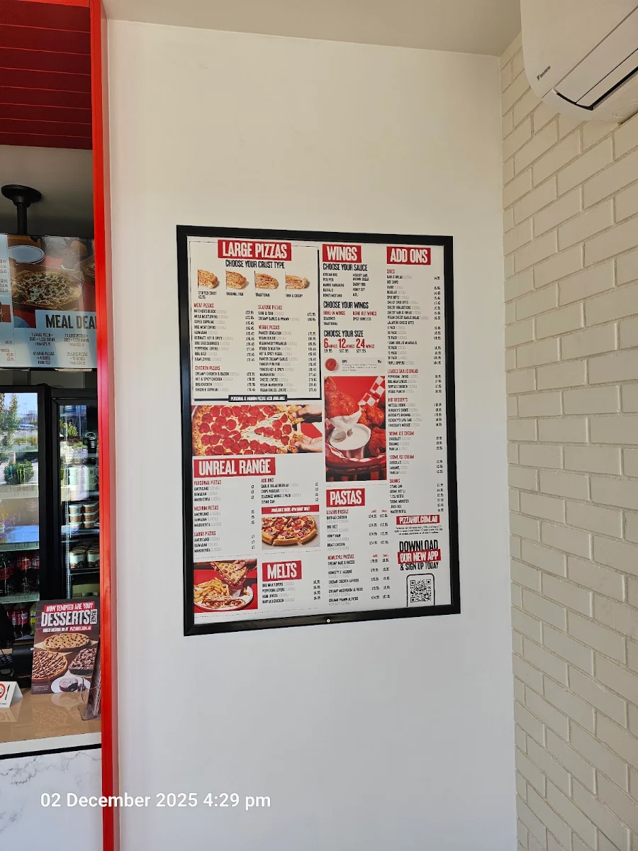 Menu, Pizza Hut Mildura