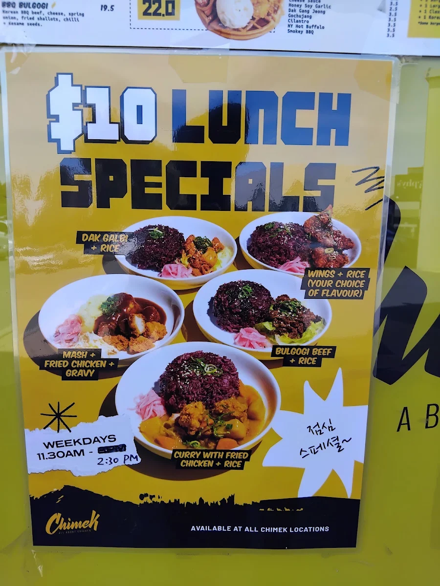 Menu, Chimek Southern River