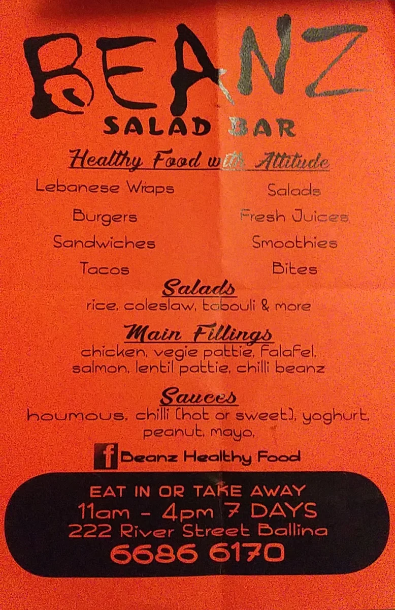 Menu, Beanz