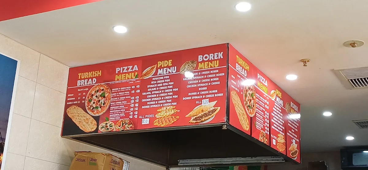 Menu, High Wycombe kebab house