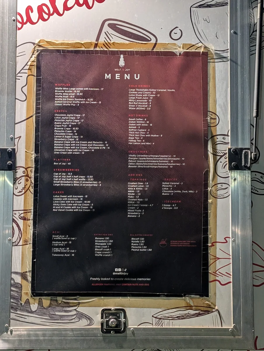 Menu, Melt In Joy