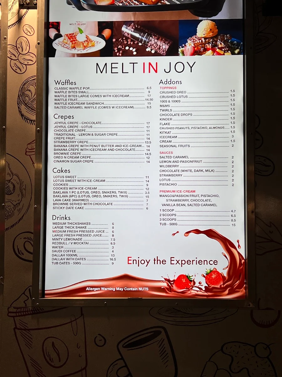 Menu, Melt In Joy