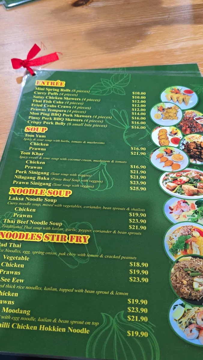 Menu, BANGKOK NOY KITCHEN