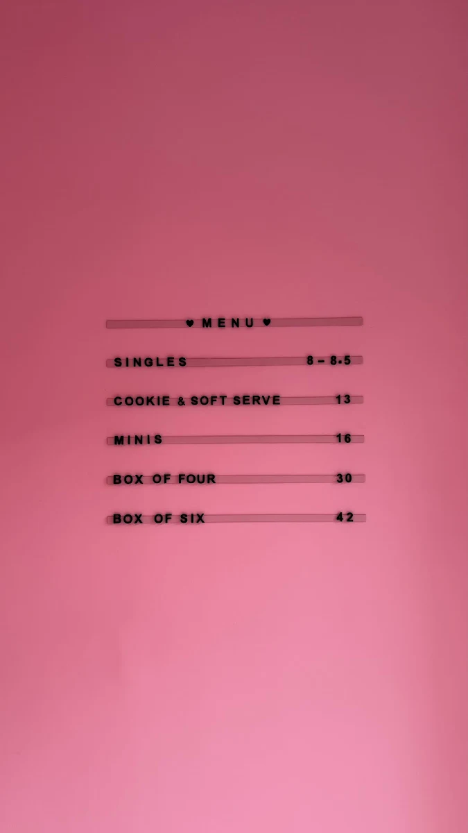 Menu, Blondies Bakehouse