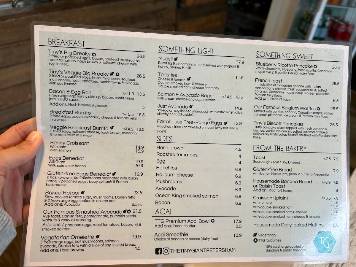Menu, The Tiny Giant