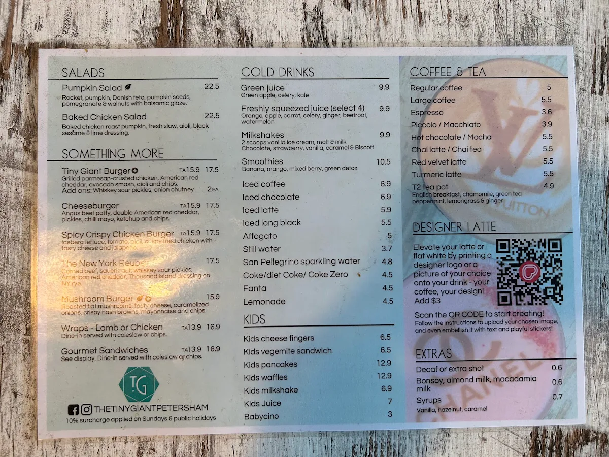 Menu, The Tiny Giant