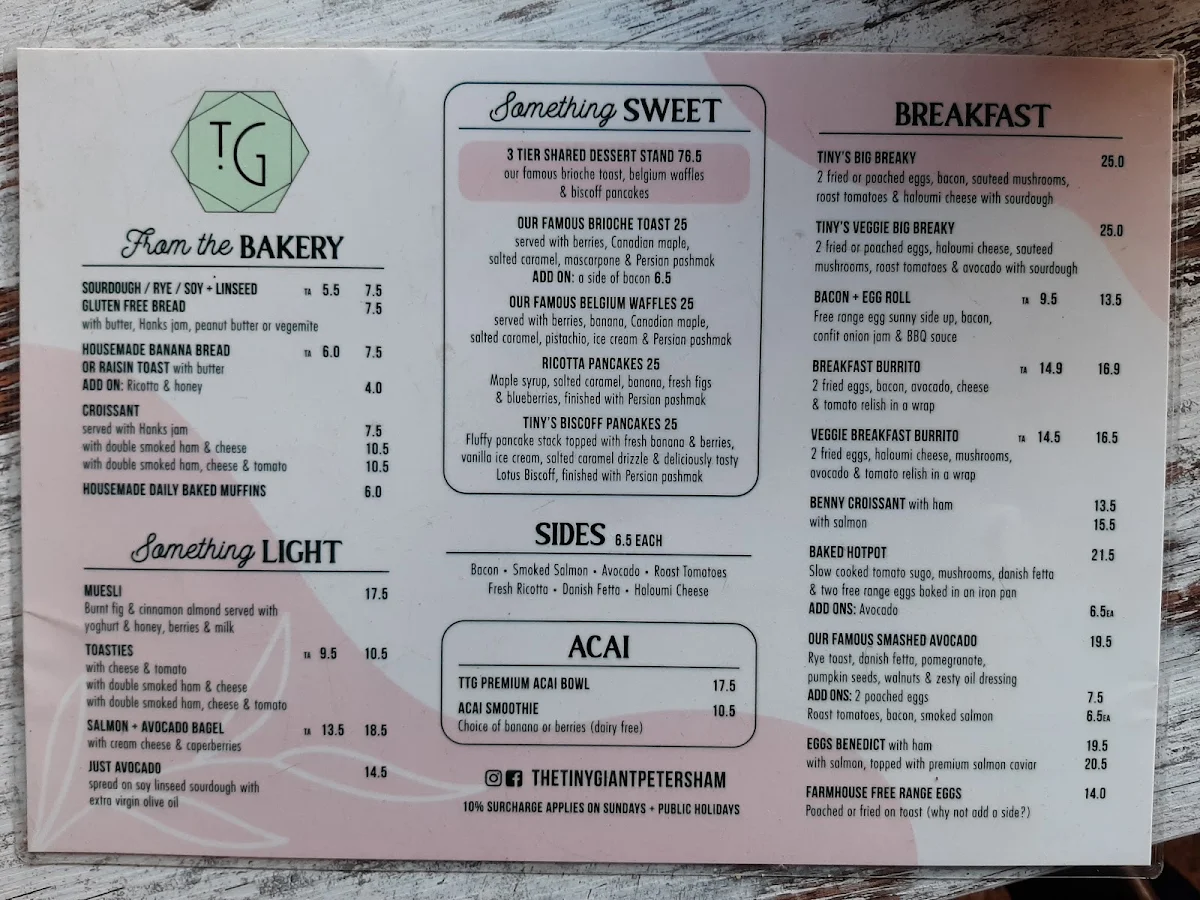 Menu, The Tiny Giant