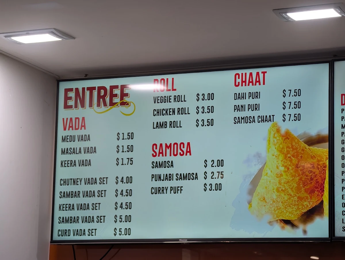 Menu, Vel Restaurant & Cafe
