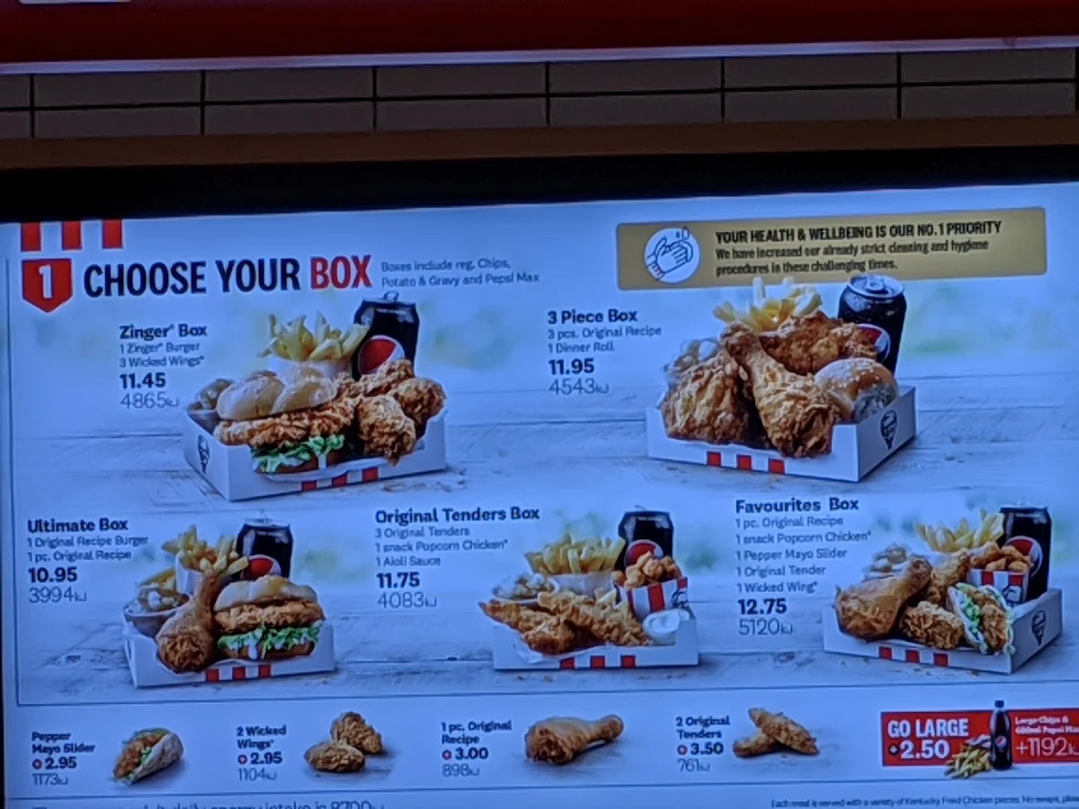 Menu, Hungry Jack's Burgers Macquarie Centre