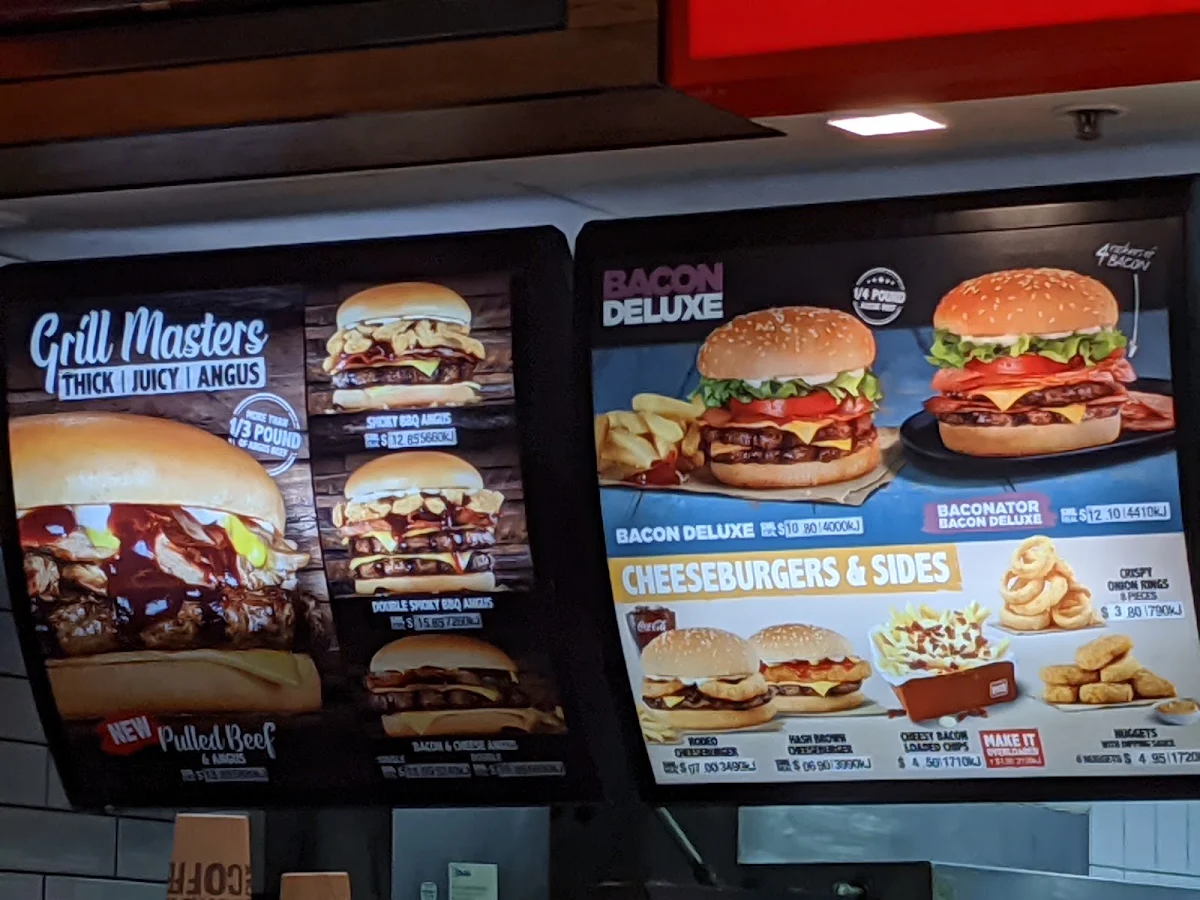 Menu, Hungry Jack's Burgers Macquarie Centre