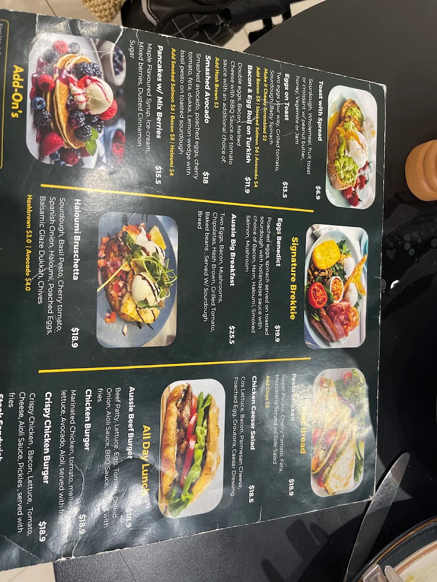 Menu, Mospresso Cafe