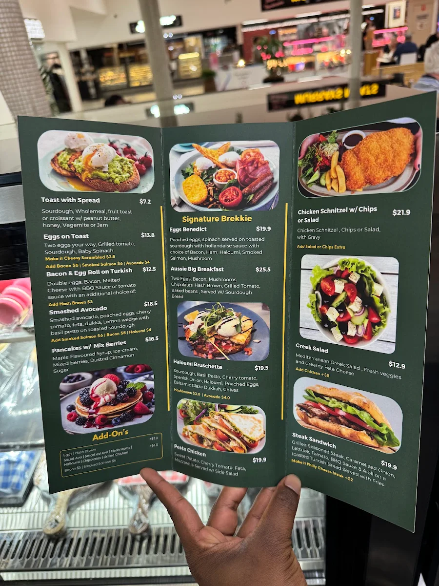 Menu, Mospresso Cafe