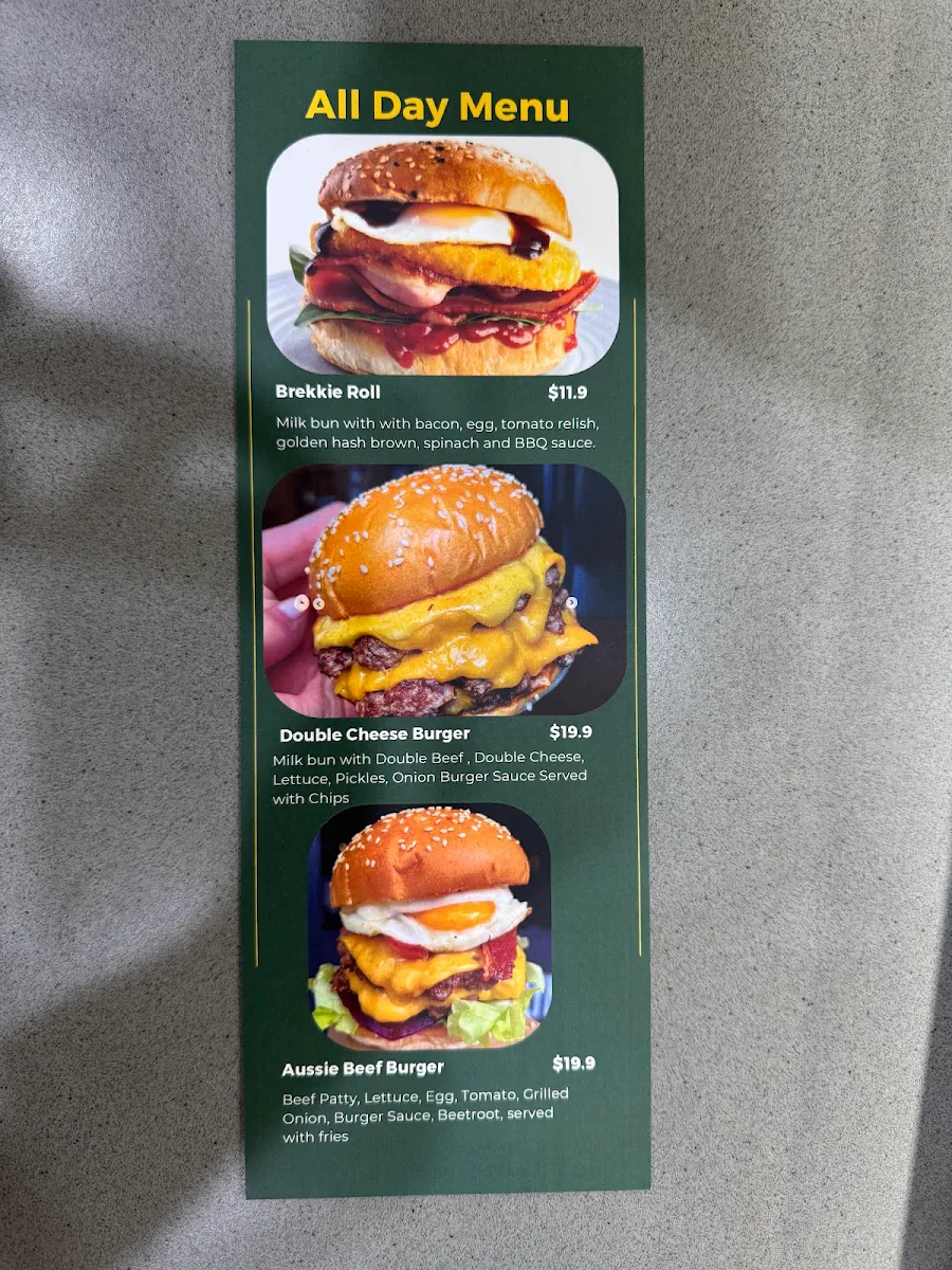 Menu, Mospresso Cafe