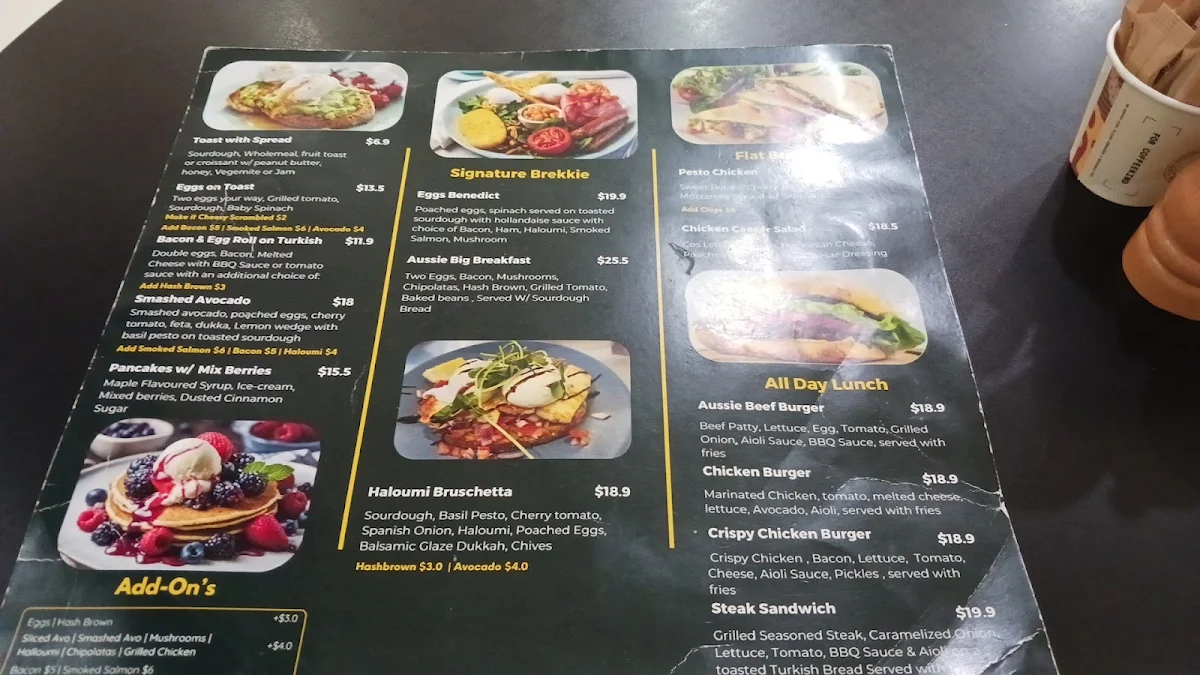 Menu, Mospresso Cafe