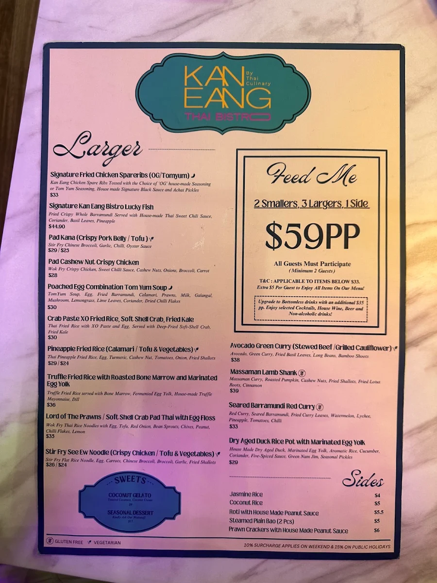 Menu, Kan Eang by Thai Culinary