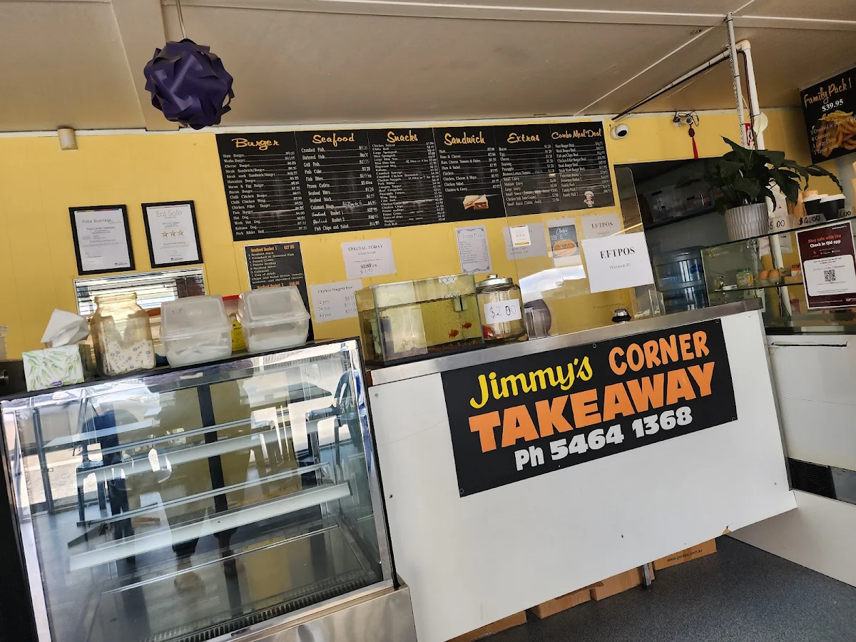 Menu, Jimmy's Corner Takeaway