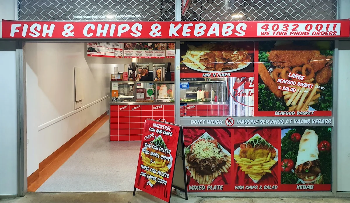 Menu, Kaan's kebabs -fish & chips