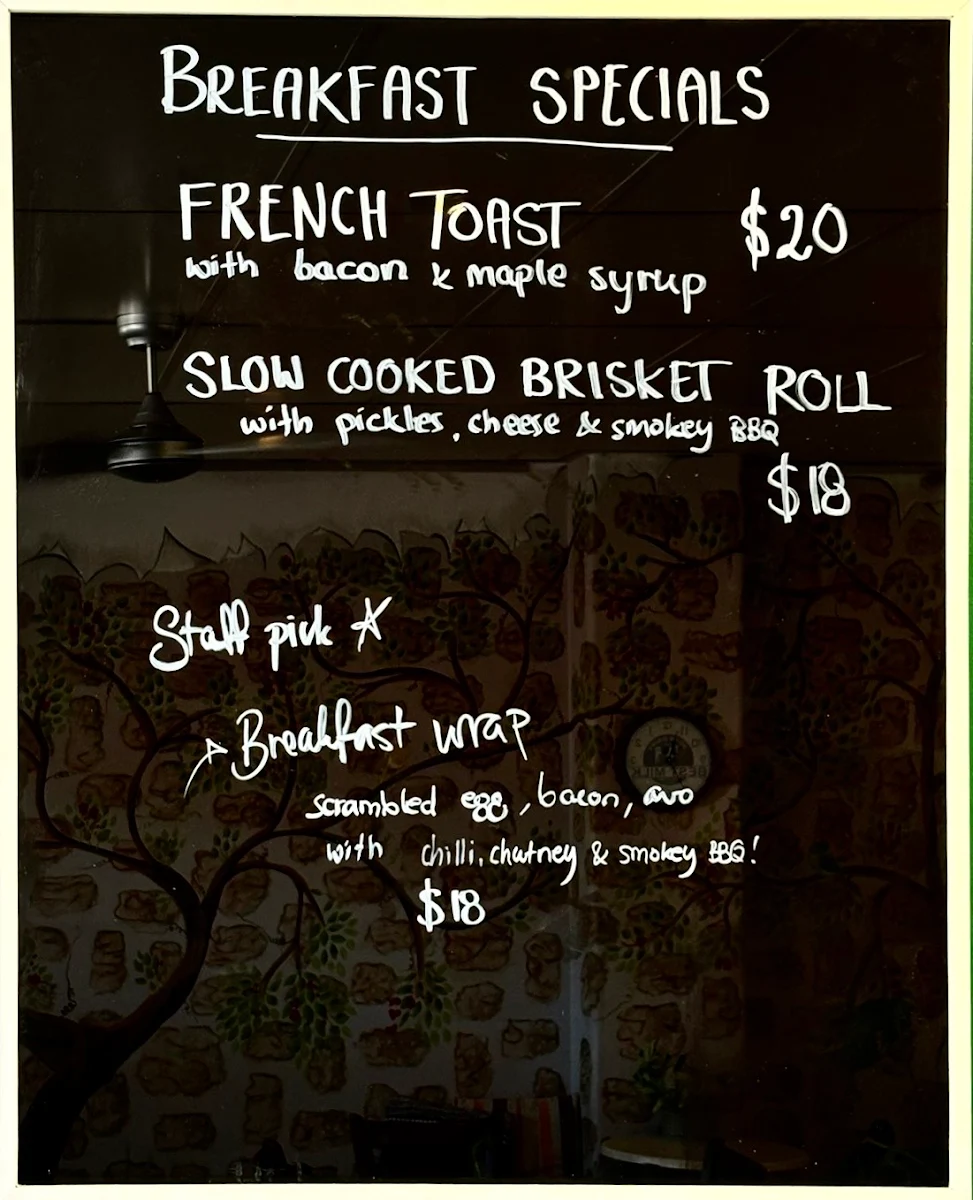 Menu, Village Grind Cafe
