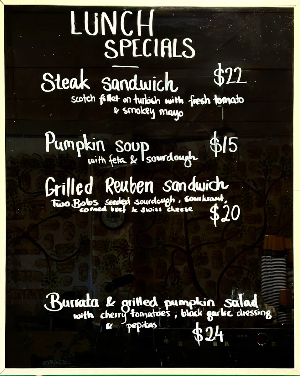 Menu, Village Grind Cafe