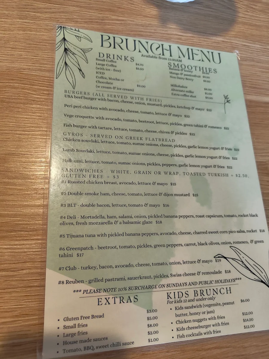 Menu, The Deli