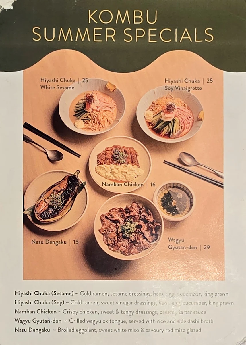 Menu, KOMBU QVM