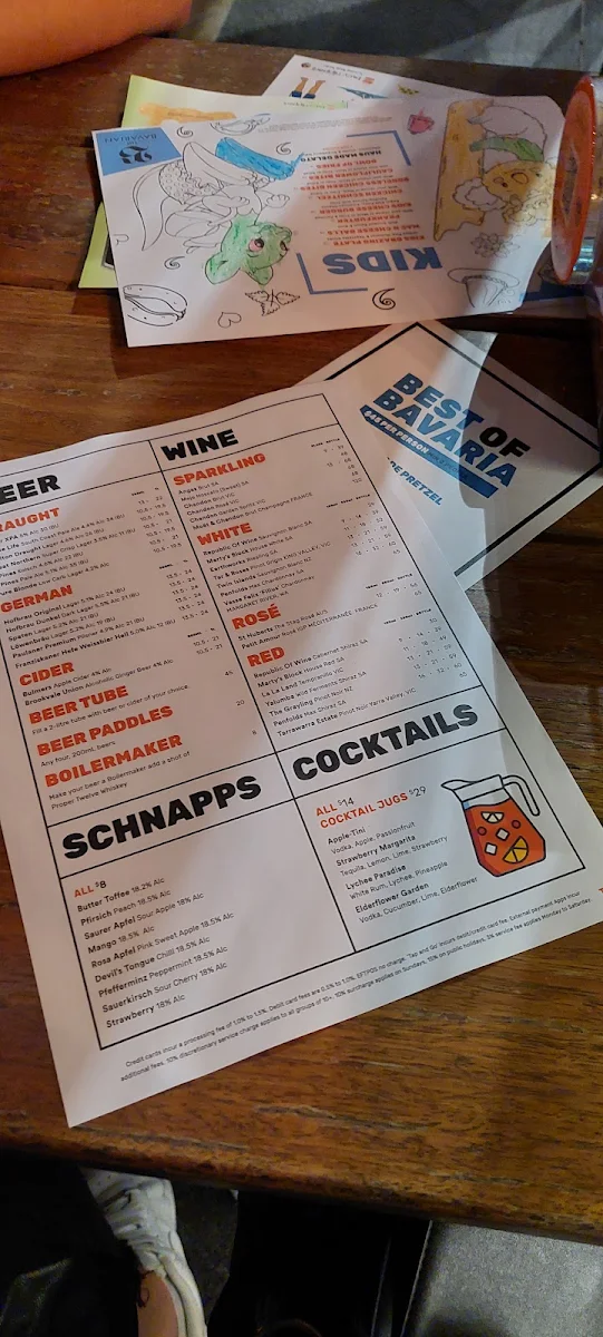 Menu, The Bavarian Tuggerah