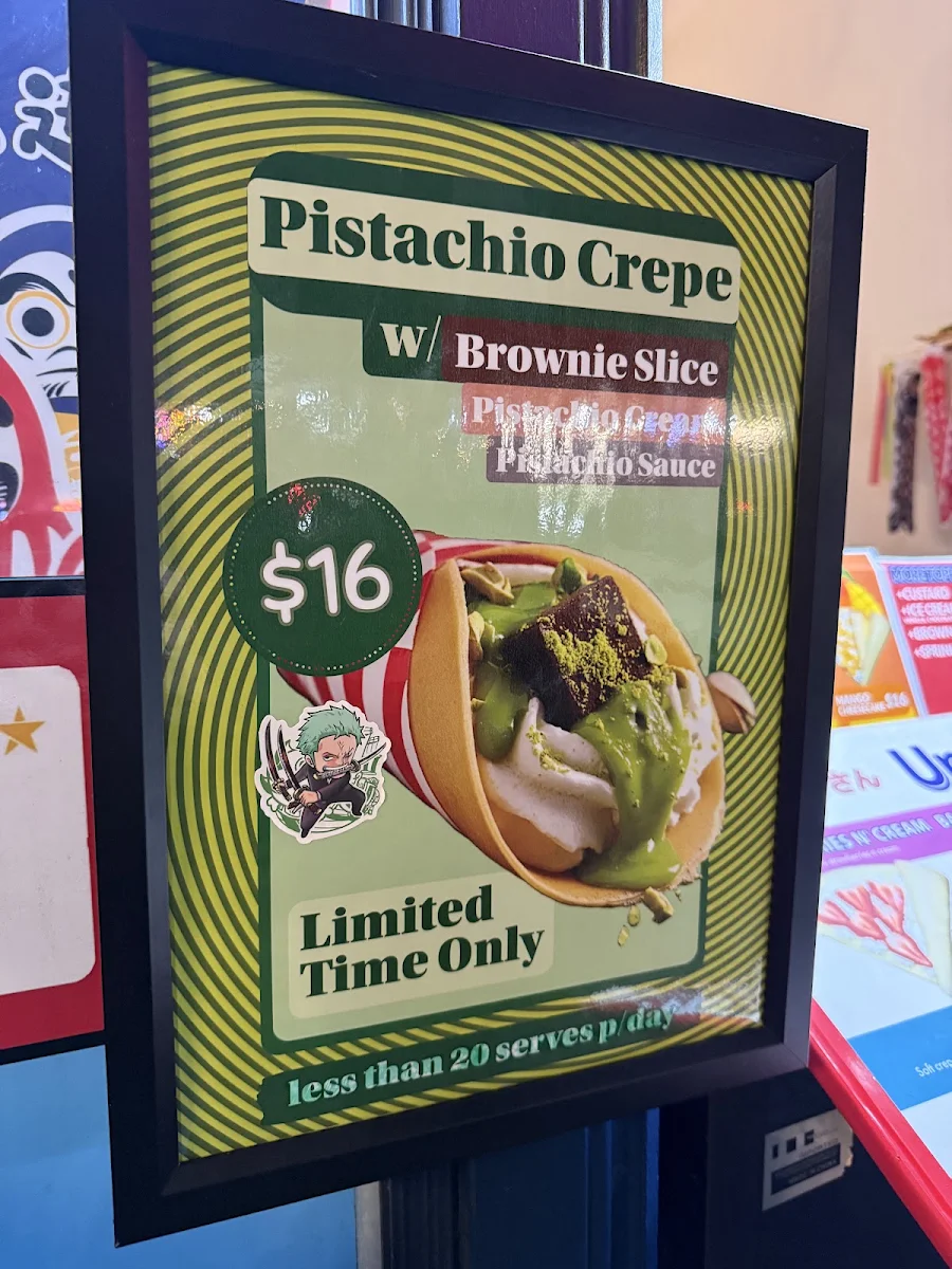 Menu, Uncle Tee's Crepes Newtown