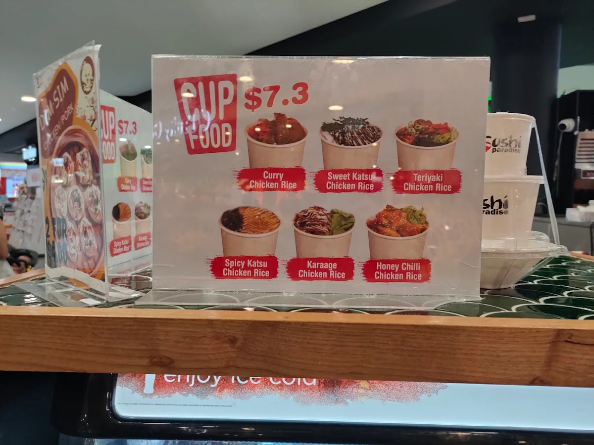 Menu, Sushi Paradise
