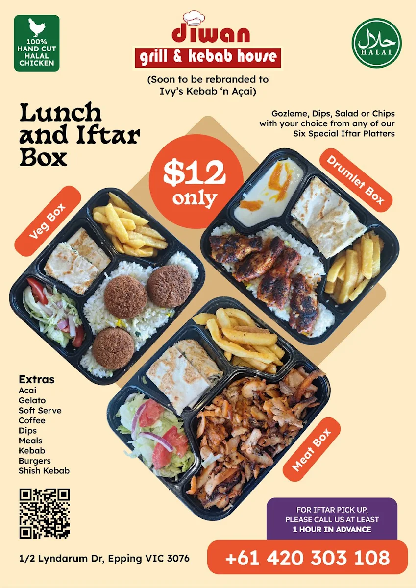 Menu, Diwan Grill & Kebab House