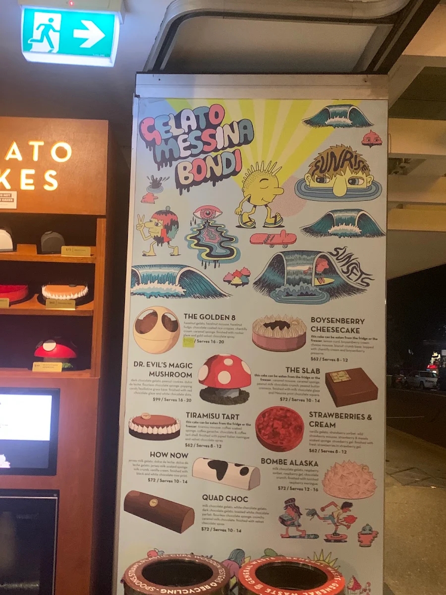 Menu, Gelato Messina Bondi