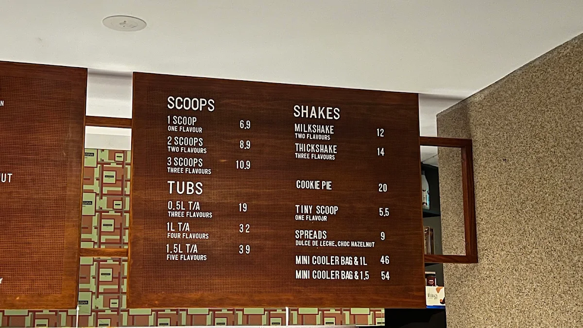 Menu, Gelato Messina Bondi