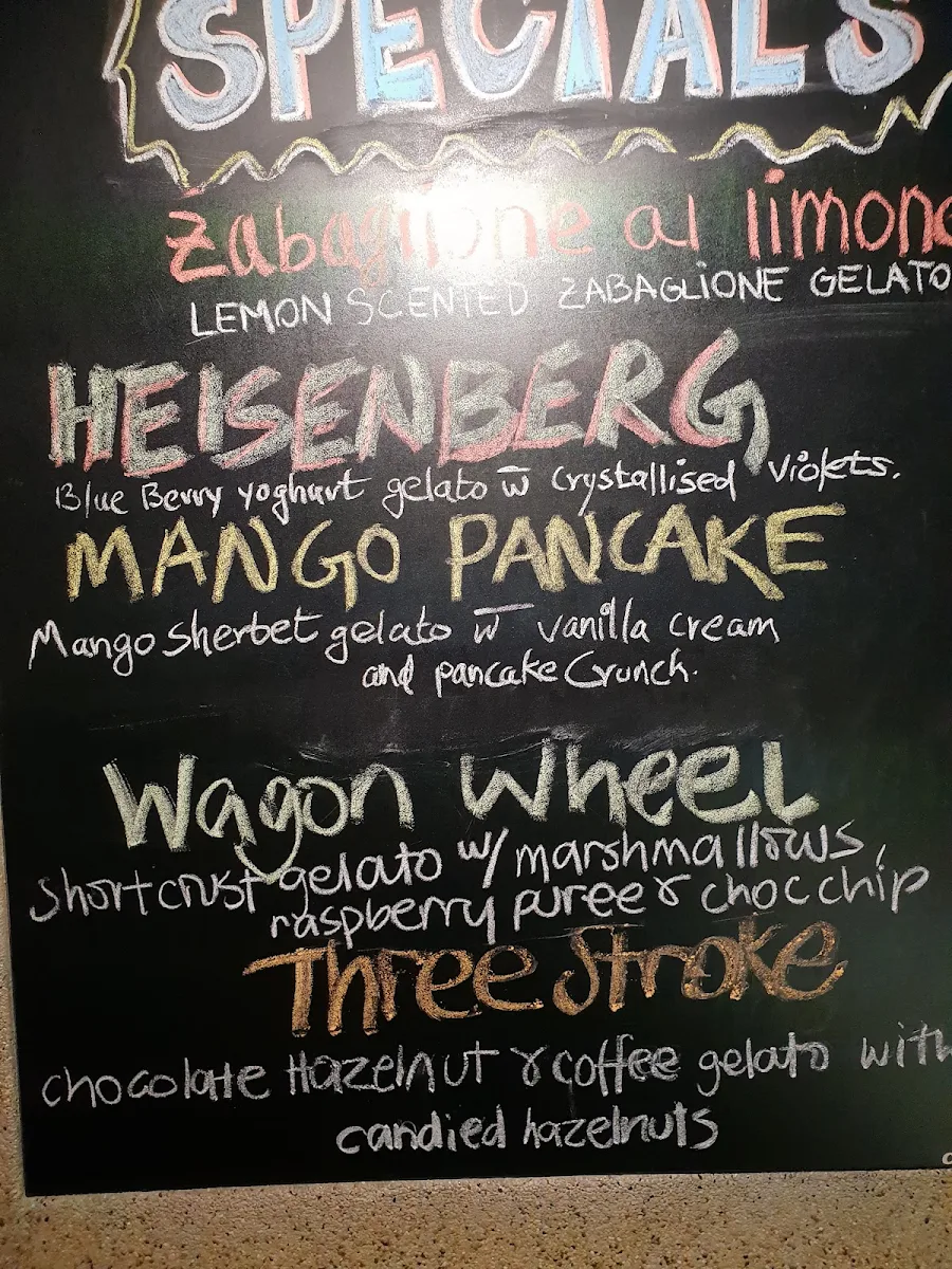 Menu, Gelato Messina Bondi