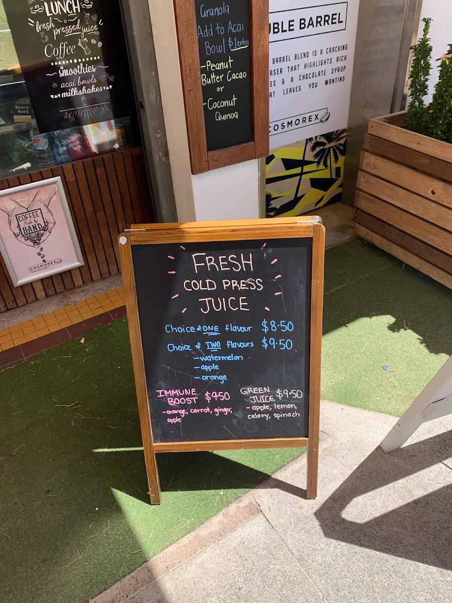 Menu, Board Short Barista