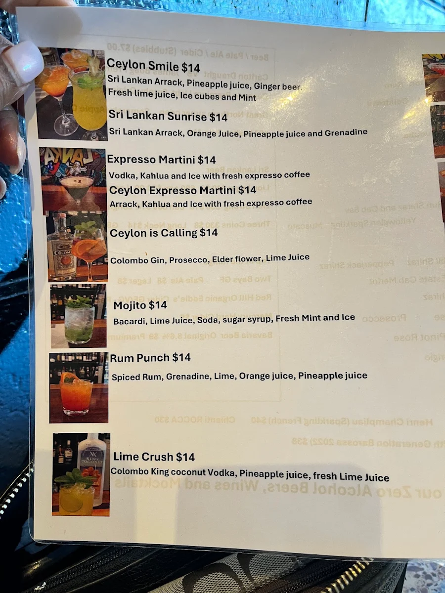 Menu, Ceylon Girl's