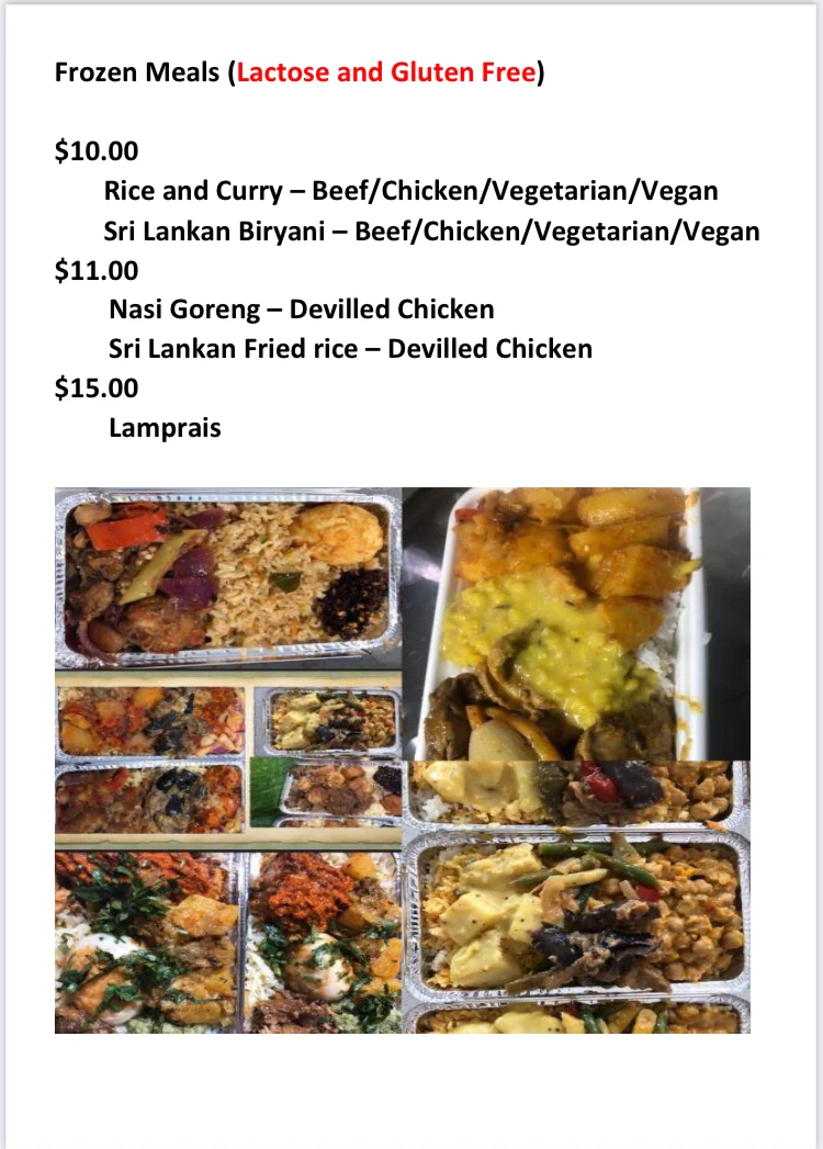 Menu, Ceylon Girl's