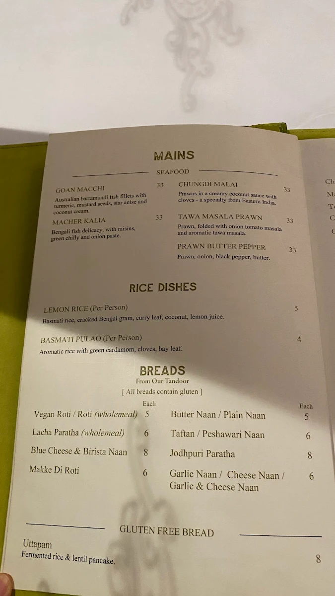 Menu, Delhi 'O' Delhi Indian Restaurant